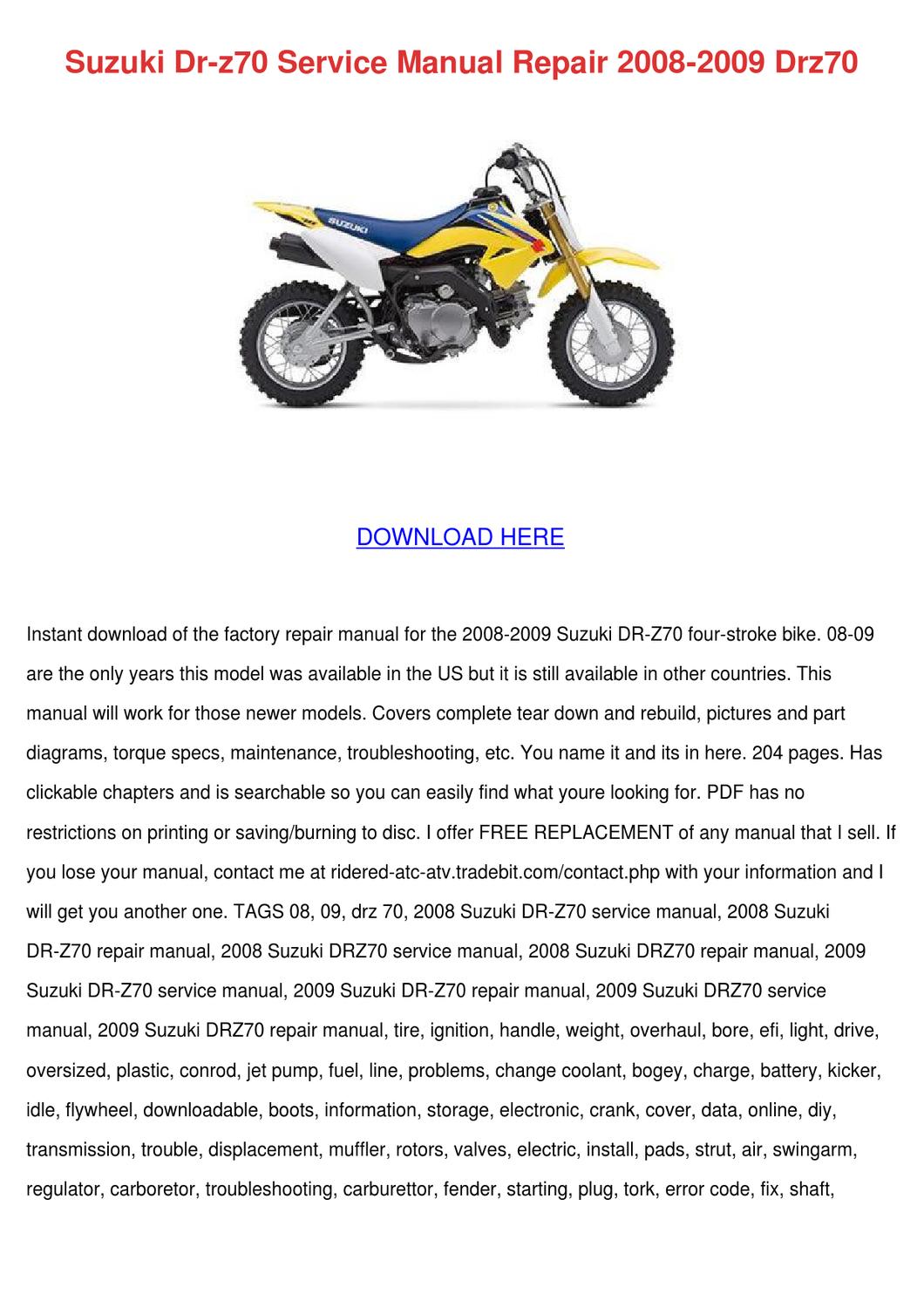 Suzuki 2009 drz400sm service manual pdf free download windows 7